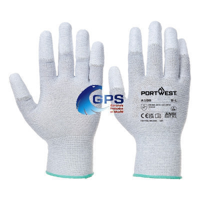 Gant Antistatique bout de doigts enduit PU Gris A198 ESD