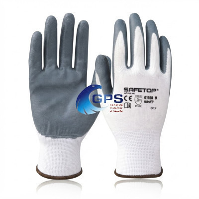 Gant synthétique en nitrile gris uni sans couture